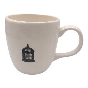 Rare RAE DUNN Bird Cage Coffee Tea Mug Cup Artisan Collection Dimpled Texture